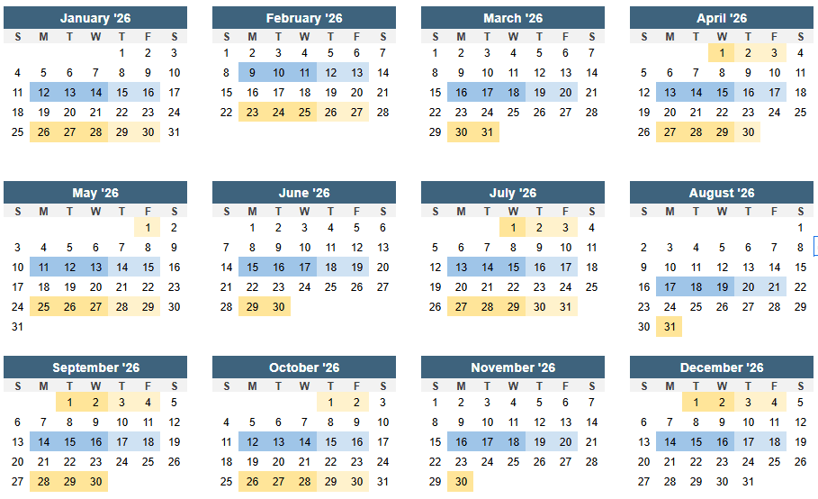 california crane training schedule 2026 update